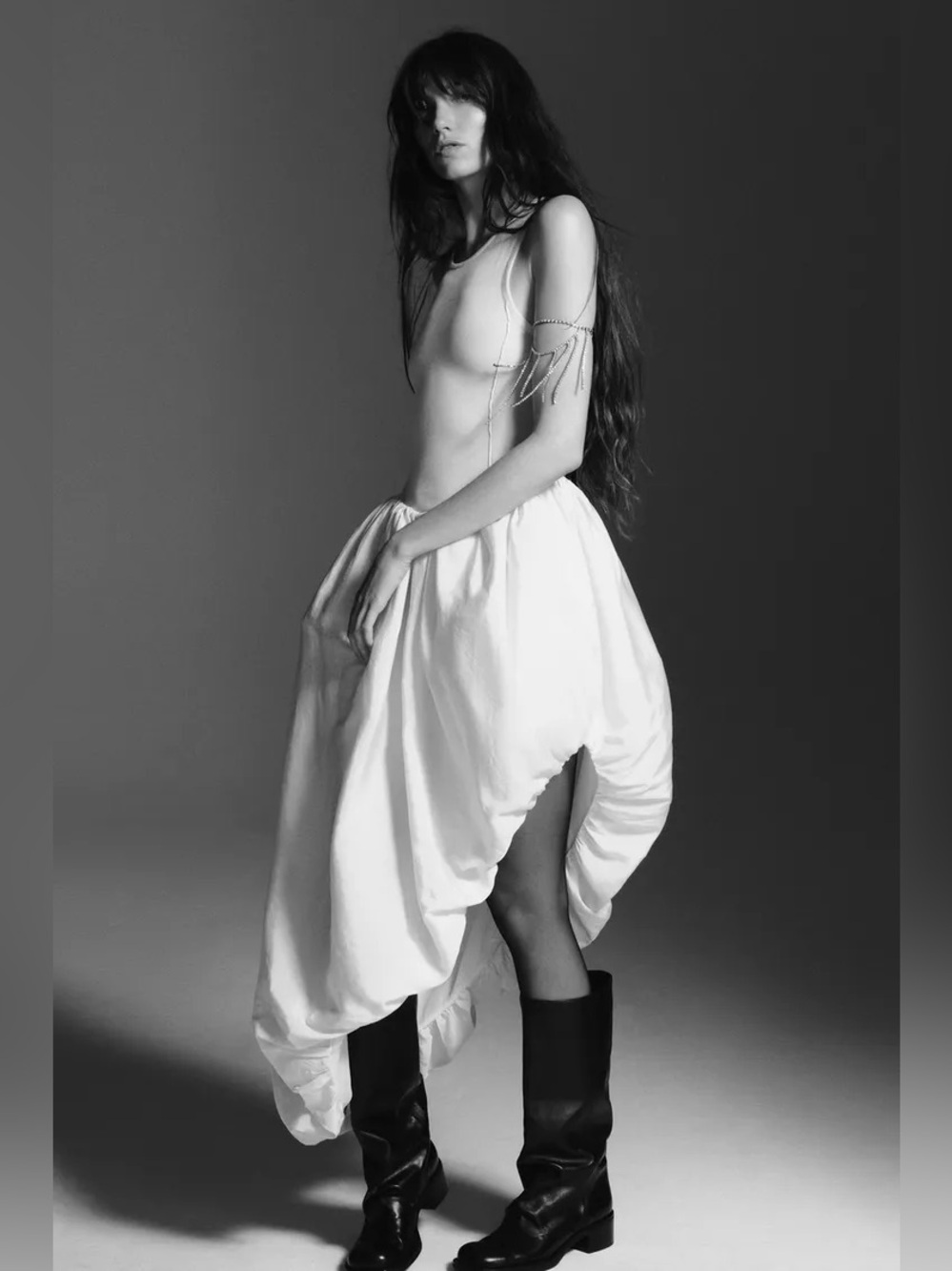 ZARA ASYMMETRIC COMBINED KNIT DRESS
